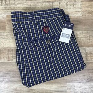 Polo Golf Ralph Lauren Classic Fit Crest Plaid Shorts Mens 34 Navy Double‎ Pleat